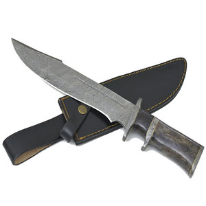 มีดฟูลแทงค์ LEGACY BLADES OEM สำหรับบุชคราฟท์ แคมป์ปิ้ง เอาตัวรอด มีดใบตายเหล็กดามัสกัส ด้ามไม้ สำหรับล่าสัตว์ เดินป่า - Product Image 4