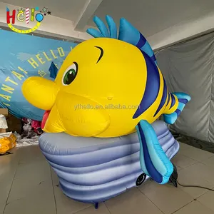 定制充气海洋动物模型充气冲浪小丑鱼黄色充气鱼
