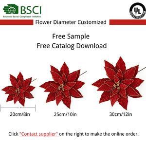 الاصطناعي زهرة اصطناعية كبيرة الديكور البونسيتة شجرة كبيرة بريق Poinsettias زهور عيد الميلاد - Product Image 2