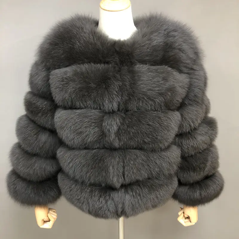 Abrigo de piel de zorro auténtica para mujer, chaqueta de invierno, venta directa de fábrica