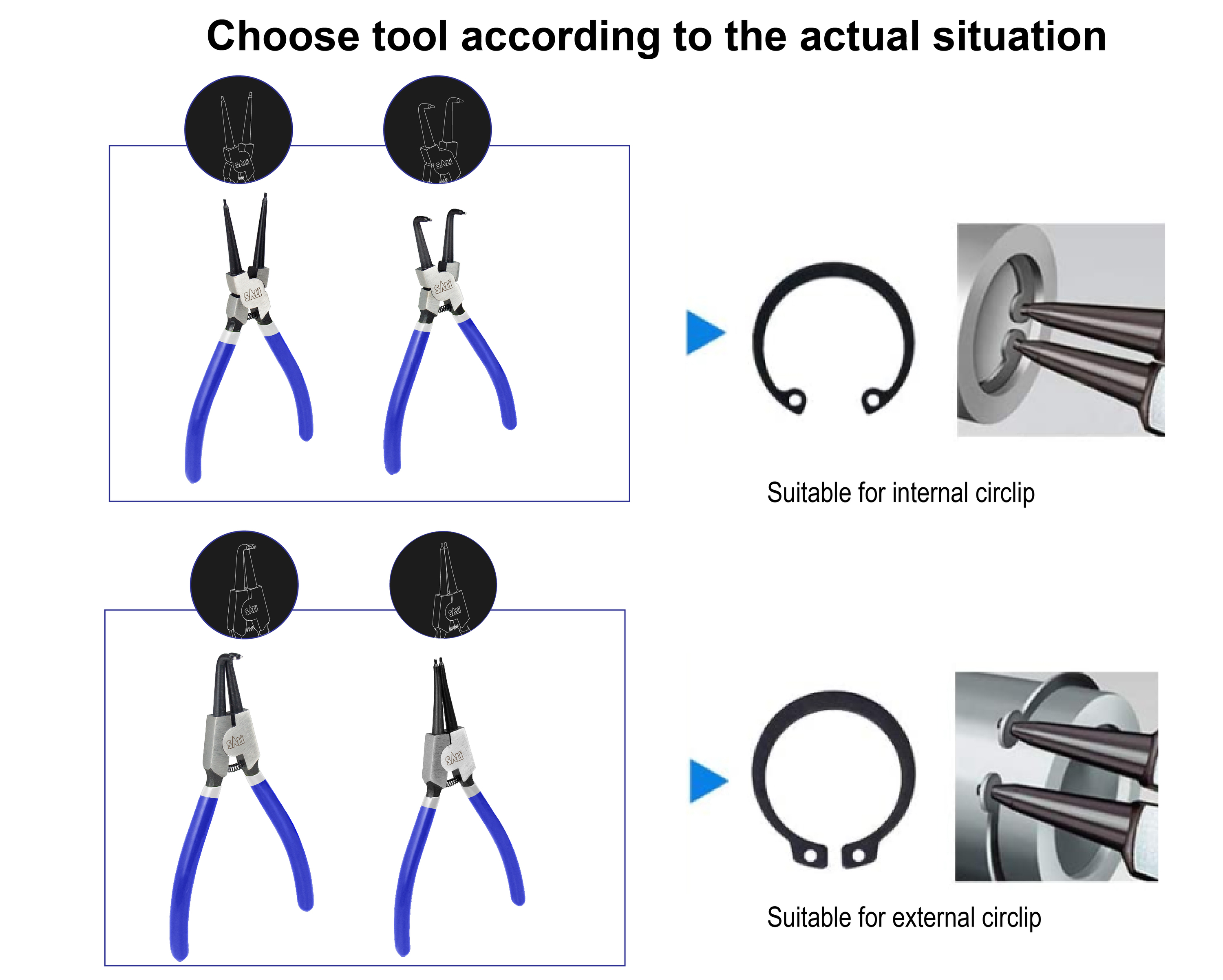 45 Degree External Snap Ring Pliers – Forged Tip Circlip Pliers For Retaining Rings - View #5