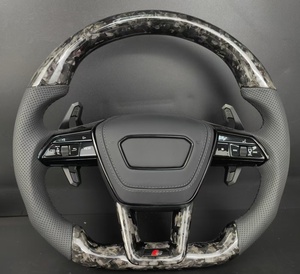 <span class=keywords><strong>Volante</strong></span> de Coche de Fibra de Carbono Forjado Personalizado con Cuero Perforado para <span class=keywords><strong>Audi</strong></span> A3 <span class=keywords><strong>A4</strong></span> A5 A6 A7 A8 Q3 Q5 Q7 R8 Serie S/RS, Mejora de Gama - Product Image 1