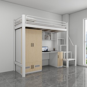 Eco-Friendly Dormitory <strong>Queen</strong> <strong>Size</strong> Good Quality Loft <strong>Bed</strong> Hostel Adult Metal <strong>Bunk</strong> <strong>Beds</strong> with Stairs for School Use - Product Image 6