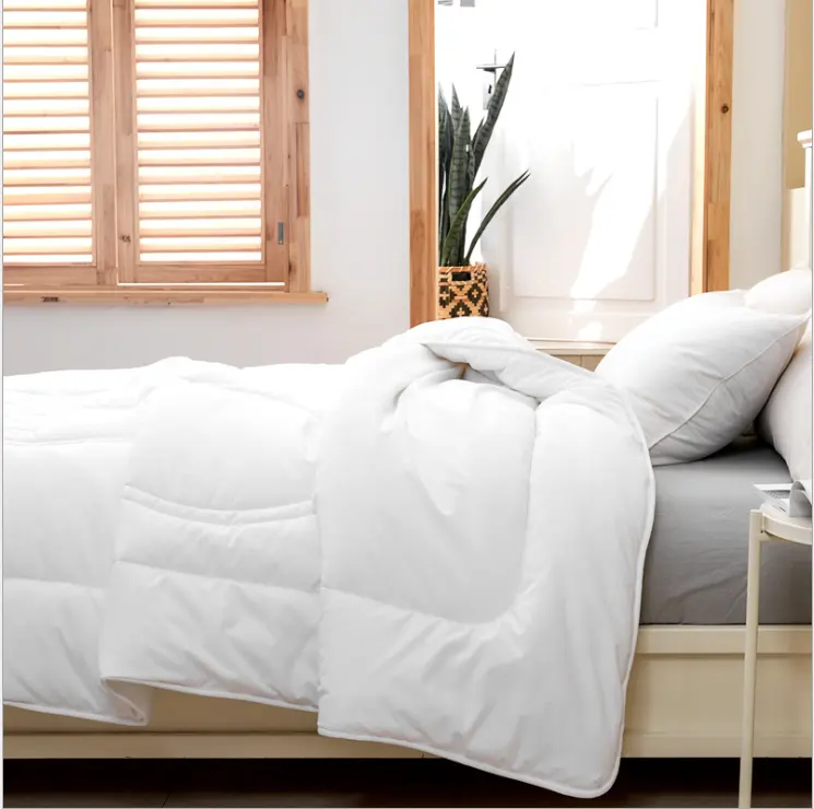 Housse de lit, ensemble de draps de lit, King, couette simple, laine imprimée, Polyester/coton, tissu 100% coton, couleur blanche