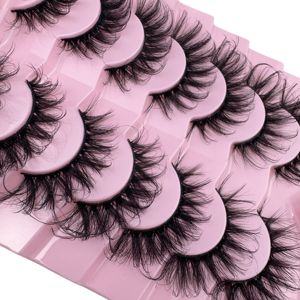 थोक 7 जोड़े झूठी पलकों हस्तनिर्मित बिल्ली आंख की शैली नकली मिंक पलक सौंदर्य पूर्ण पट्टी पलक - Product Image 3