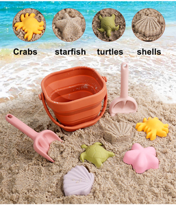 Ensemble de jouets de <span class=keywords><strong>plage</strong></span> en <span class=keywords><strong>silicone</strong></span> pliable sans BPA pour bébés, enfants et tout-petits, nouveau seau de <span class=keywords><strong>plage</strong></span> 2024 - Product Image 3