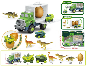 Venta Caliente: 3 Figuras de Dinosaurios Pequeños y 2 Vehículos de Dinosaurios, Juguete de Plástico ABS Fundido a Presión, Estuche Portátil de Almacenamiento - Product Image 2