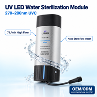 Stérilisateur d'eau UVC en ligne pour machine à glaçons 24V 270-280nm, 7LPM, pour purification d'eau potable, à économie d'énergie