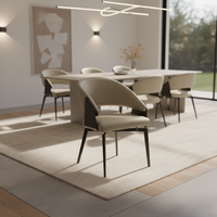 Chaises de salle à manger en cuir modernes et durables pour le bureau à domicile, style confortable avec pieds en métal, meubles pour usage domestique