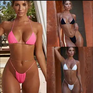 mayo parça bikini Suppliers-Sıcak kızlar 2021 özel seksi Bikini kadın banyo takımı kapak Ups Beachwear iki adet mayo