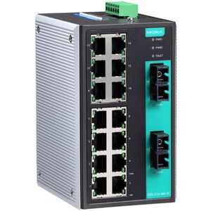 Moxa EDS-316-MM-SC-T สวิตช์อุตสาหกรรมแบบไม่ต้องจัดการ 16 พอร์ต ติดตั้งบนราง DIN - Product Image 1