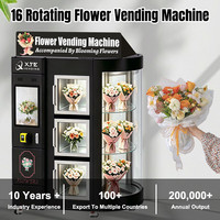 Máquina Expendedora de Ramos Florales Refrigerada y Giratoria con 16 Compartimentos, Monitoreo Remoto y Diseño Personalizado XYZ, con Lector de Tarjetas