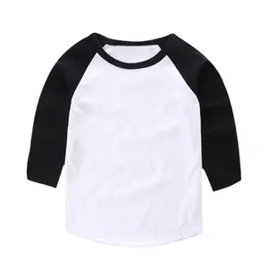 Sublimation Baby Product Blank Infant Baseball Middle Sleeves T-shirt Unisex