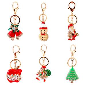 Vente en gros d'usine, strass, jolis souvenirs de Noël, cadeaux, accessoires pour porte-clés de voiture, porte-clés pour sac à main de fille - Product Image 1