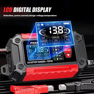 6A 12V tam otomatik akıllı şarj cihazı araba pil şarj cihazı darbe onarım araba motosiklet kurşun asit LiFePo4 pil test cihazı için - Product Image 4