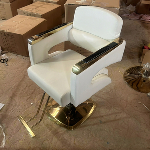 Sillón de Barbería Hidráulico de Cuero Sintético Negro de Alta Gama, Superventas, Duradero, con Rotación de 360 Grados y Ajuste de Altura, Moderno - Product Image 1
