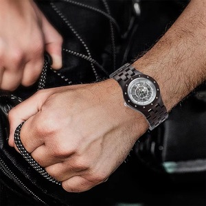 Reloj Mecánico de Madera de Lujo para Hombre, Esqueleto, Ancho de Correa de 24 mm, Automático - Product Image 5