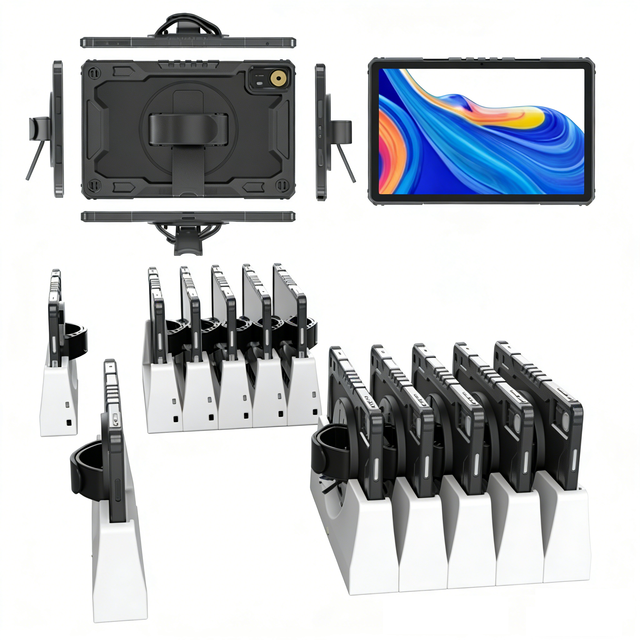 10.95 Inch Rugged Android Tablet with Multi Slot Charging Dock Station Industrial Tablet for Warehouse Logistics POS