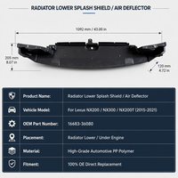 Protection inférieure du radiateur 16683-36080, déflecteur d'air du radiateur, protection du moteur pour Lexus NX200 NX300 2015-2021
