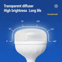 Ampoule LED Tri-Proof à Haute Luminosité avec Couverture en PC, Étanche IP65, Culot E27, Lampe Globe Économe en Énergie pour Usage Domestique