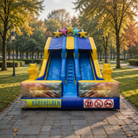 Toboggan gonflable double piste coloré, toboggan gonflable commercial en PVC robuste adapté aux événements de location.