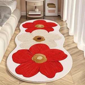 Tapis de chevet floral isolant contre le froid, antidérapant, long, pour fenêtre en baie, tapis de sol doux, tapis de zone pour chambre et salon - Product Image 1