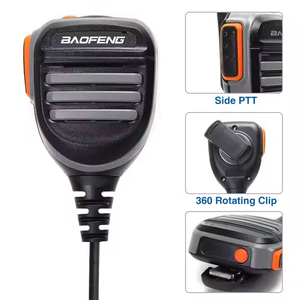 Baofeng デュアルPTT ハンドヘルド タクティカルマイク Kタイプ 2ピン トランシーバー用マイクスピーカー ハムラジオ マイクロフォン - Product Image 3