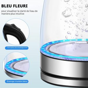 New Arrival 1.8L Mini Portable Cordless Glass Electric <b>Kettle</b> Automatic Shut-off Boil-Dry Protection <b>Temperature</b> <b>Control</b> 360 - Product Image 2