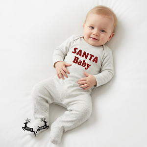 Offre Spéciale organique OCS coton bébé body doux Interlock nouveau-né noël père noël barboteuses bambou tissu fait bébé filles vêtements - Product Image 1