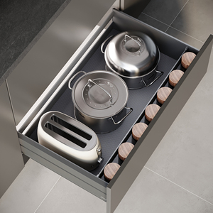 Goldmine pullout bạc ngăn kéo sâu đồ dùng món ăn Giá ngăn kéo mềm đóng kéo tủ tổ chức Bát ngăn kéo - Product Image 4