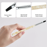 Nouveau design – Kit de pinceaux de peinture gel pour manucure, stylo de dessin, outil de design de salon, ensemble de 7 pinceaux à ongles avec manche en marbre acrylique