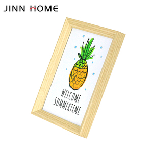 Jinnhome Cadre photo personnalisé 4x6 5x7 en bois massif naturel Cadre photo en verre haute définition pour table ou tenture murale - Product Image 4