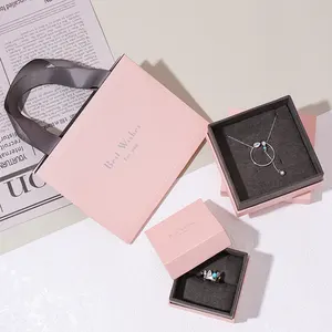 Custom Logo stampato cassetto scorrevole in carta orecchino collana confezione regalo scatole gioielli