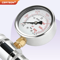 Manomètre Industriel Haute Pression 6000 Psi Raccord Rapide Acier Inoxydable Double Échelle Testeur
