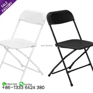 Sino Perfect Garden White Black Plastic Wedding Banquet Party Events Outdoor Folding Foldable Chairs