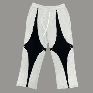 <span class=keywords><strong>Pantaloni</strong></span> da jogging in cotone 500gsm lavati Vintage Premium personalizzati grigio chiaro con applicazioni a scatto - Product Image 1