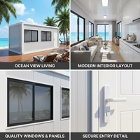 Maison conteneur pliable et extensible d'extérieur 40ft 20ft préfabriquée de luxe, hiverisée, résistante aux ouragans, imperméable et insonorisée