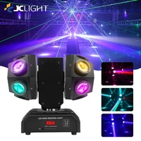 Système d'éclairage DJ Laser RG + RGBW 12 LED à double bras, effet de faisceau stroboscopique pour discothèque, tête mobile laser DJ
