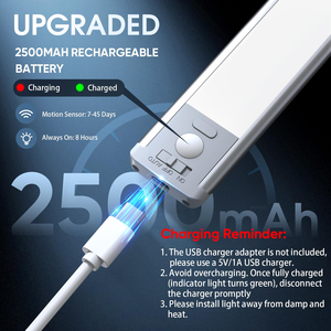 Under Cabinet LED <b>Light</b> Rechargeable Wireless Motion <b>Sensor</b> Lamp Dimmable Magnetic Cabinet <b>Light</b> <b>for</b> Kitchen Closet Stair Indoor - Product Image 3