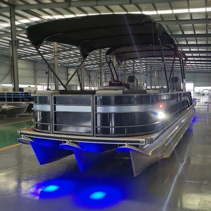 Luxury Family Leisure Aluminium Fishing Tritoon Lake Dive Yatcht Camping Party Pontoon Boat