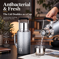 Bouteille d'eau isotherme de luxe en titane de 34 oz avec affichage de la température, grande capacité, poignée de transport portable pour le voyage – Vente en gros