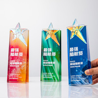 Trofeo de Cristal Personalizado, Creativo y Colorido, Recuerdo para Empleados Destacados