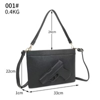 Sac à main femme rétro européen-américain style enveloppe avec logo gaufré, noir, bandoulière unique, fermeture éclair, collection été 2026 transfrontalière