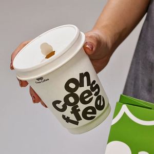 Custom Logo Biodegradable 8oz 12oz 16oz Kraft Paper Double Wall Hot Drink Coffee <b>Cups</b> with Lids - Product Image 3