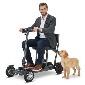 Scooter Eléctrico de Velocidad Mejorada, 25 KM/H de Velocidad Máxima, Motor de 36 V y 300 W, Alcance de 25 KM, 4 Ruedas, Plegable y Ligero para Viajes Diarios - Product Image 1