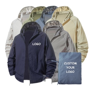 Veste Coupe-Vent et <span class=keywords><strong>Imperméable</strong></span> Streetwear pour Homme avec Logo Personnalisé, en Nylon <span class=keywords><strong>Softshell</strong></span> Tissé et <span class=keywords><strong>Imperméable</strong></span>, pour Sports de Plein Air et Course à Pied - Product Image 2