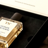 Boîte à parfum rigide noire de luxe sur mesure, style livre, avec insert magnétique, présentation pour emballage de parfum personnalisé
