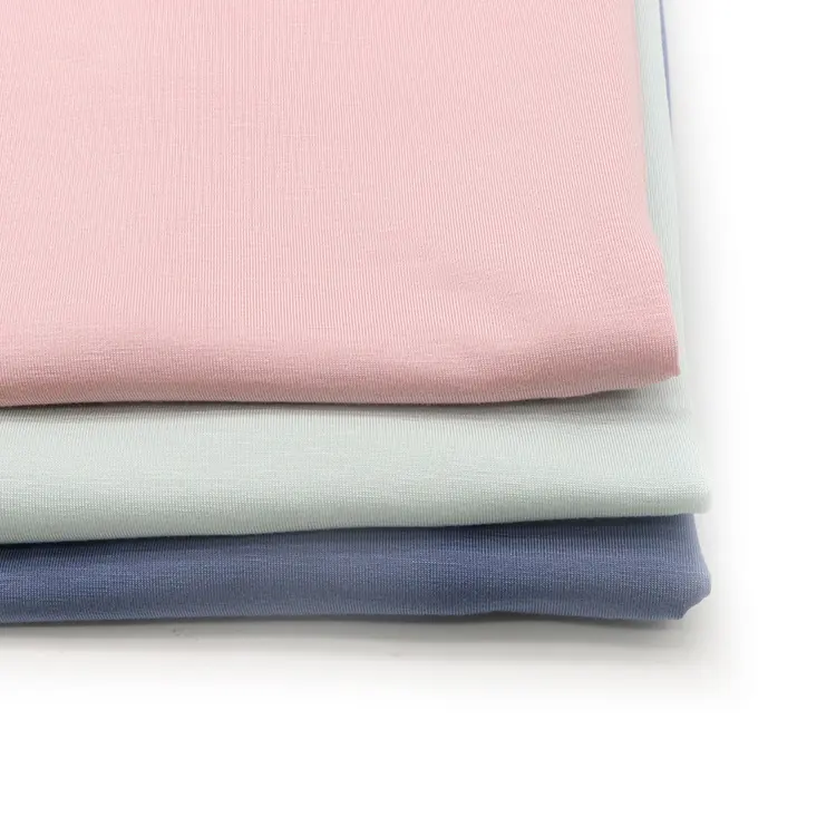 Tissu jersey en viscose doux au toucher 180 g/m², uni 95% rayonne 5% élasthanne pour t-shirt sous-vêtements