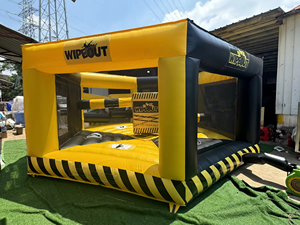 EASYFUN Plateforme tournante <span class=keywords><strong>gonflable</strong></span> Wipeout à double bras, machine de balayage pour parcours d'obstacles, adultes et enfants, 1 à 8 utilisateurs, pour la <span class=keywords><strong>location</strong></span> - Product Image 1