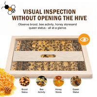 Couverture intérieure transparente en acrylique pour ruche Langstroth, couvercle supérieur de ruche d'observation sans ouverture pour apiculture